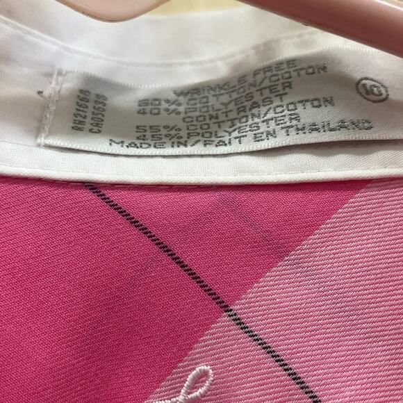 Foxcroft women’s size 10 pink and white plaid button-down shirt - Picture 4 of 5